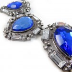 Sapphire Iced Teardrop Gemstone Statement Necklace